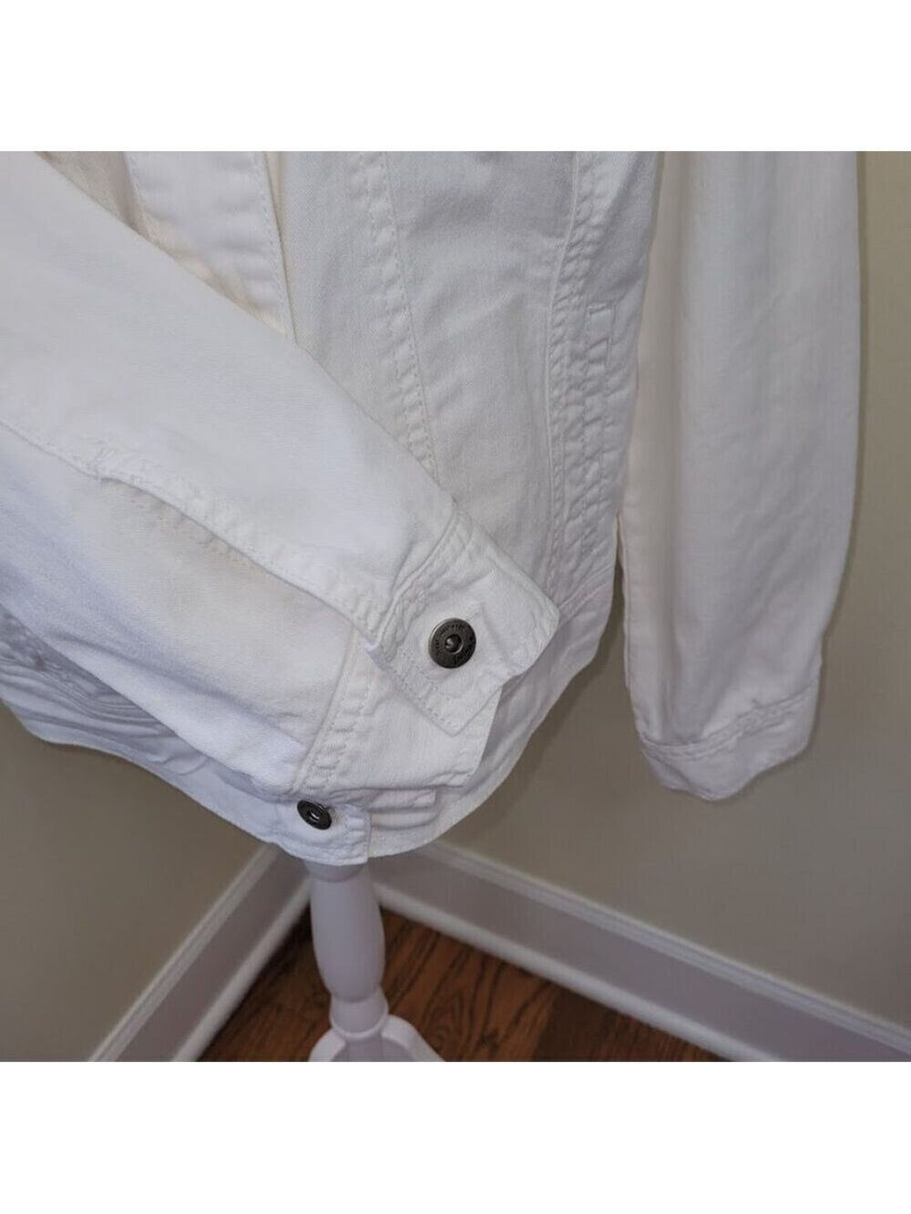 Great Northwest White Jean Jacket Mid Weight Cotton/Spandex Denim Women's SZ M - Picture 9 of 13